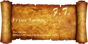 Friss Tardos névjegykártya